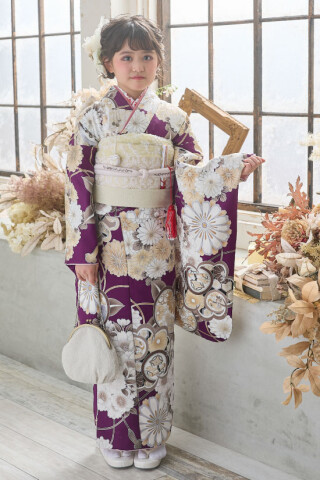 No.8684 十歳着物　紫