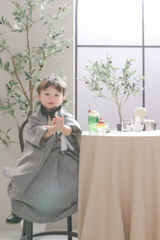 3歳男子　ツイード袴羽織