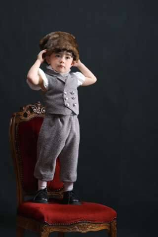 ３歳男子　ツイードベストセットアップ