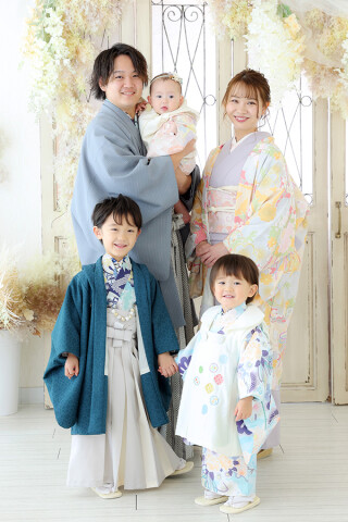 3歳・5歳男の子・ママ着物