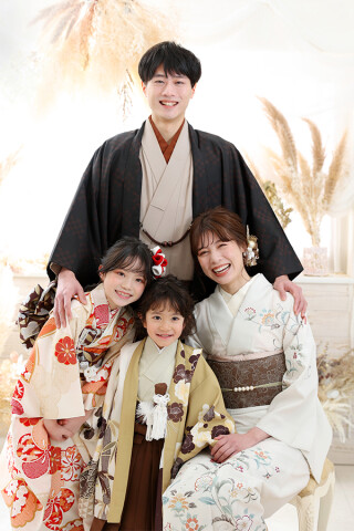 7歳女子・5歳男子・ママ着物