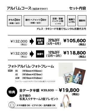 おでかけプラン　アルバムコース (4月～8月）