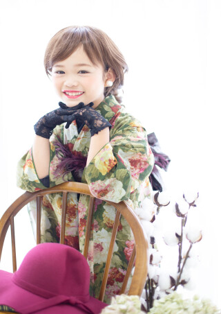 7歳着物 モダン