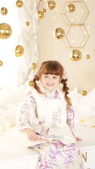 ３歳【とっておきの一着】華やかに彩る、ふんわりニュアンス被布