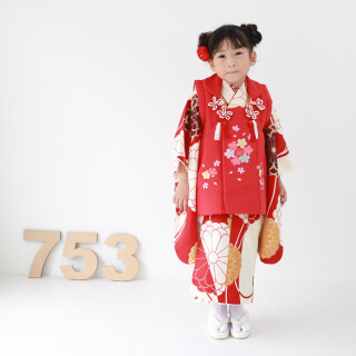 3歳用七五三被布セット　シフォン被布セット