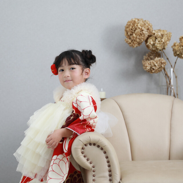 3歳用七五三被布セット シフォン被布セットの衣装画像3